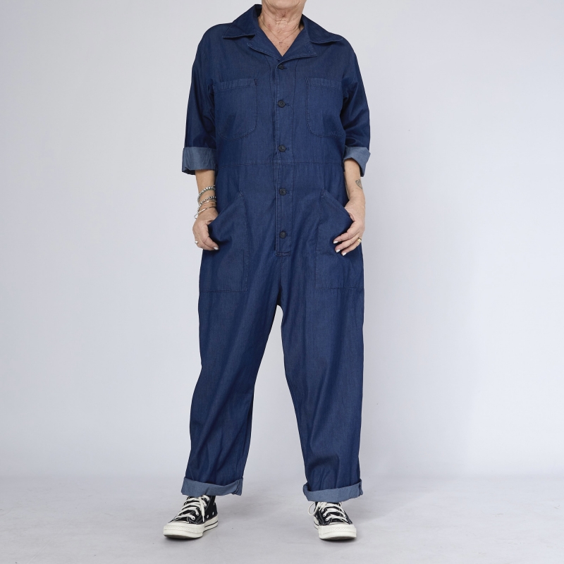 MACACÃO JEANS DE ALGODÃO