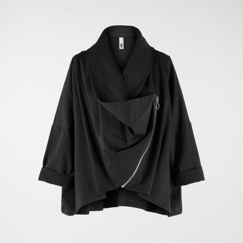 CARDIGAN DE LÃ COM ZÍPER LATERAL
