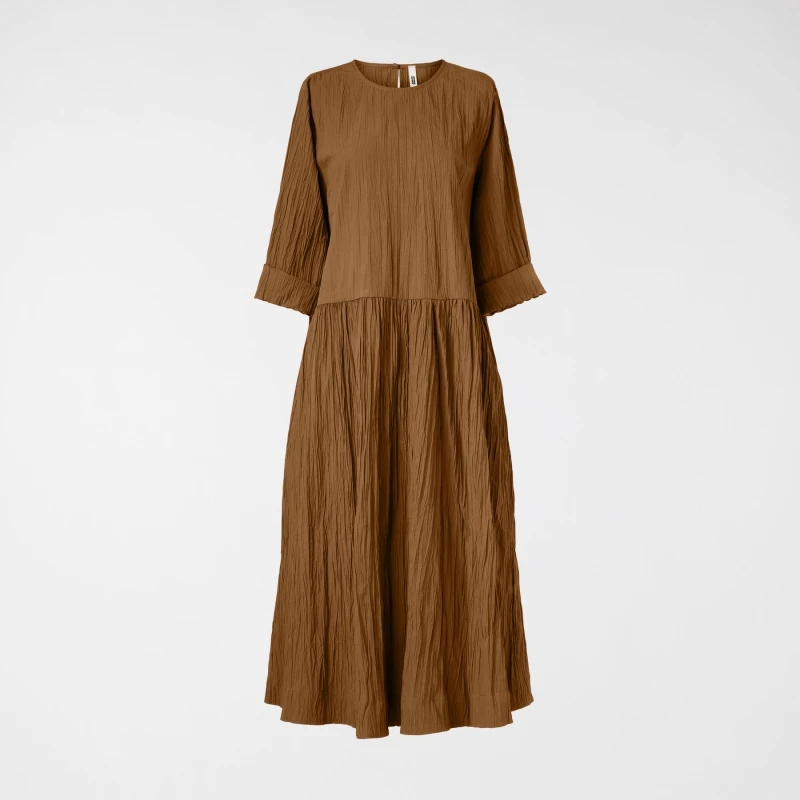 VESTIDO DE TAFETA COM EFEITO AMARROTADO