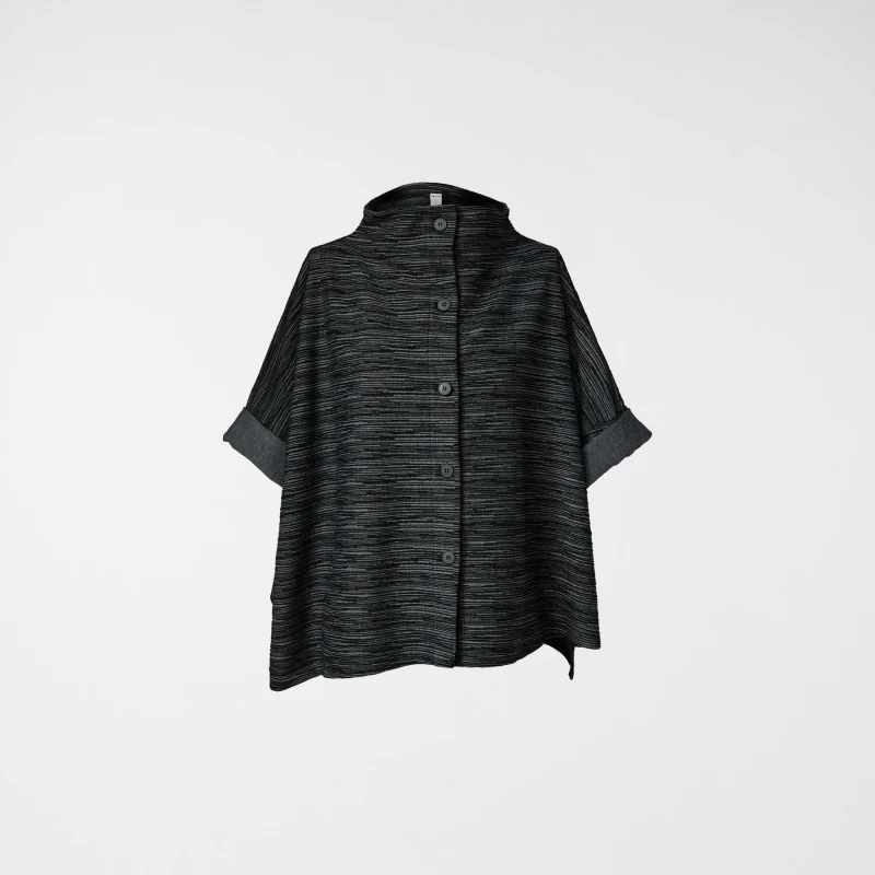 CARDIGAN LISTRADO CINZA