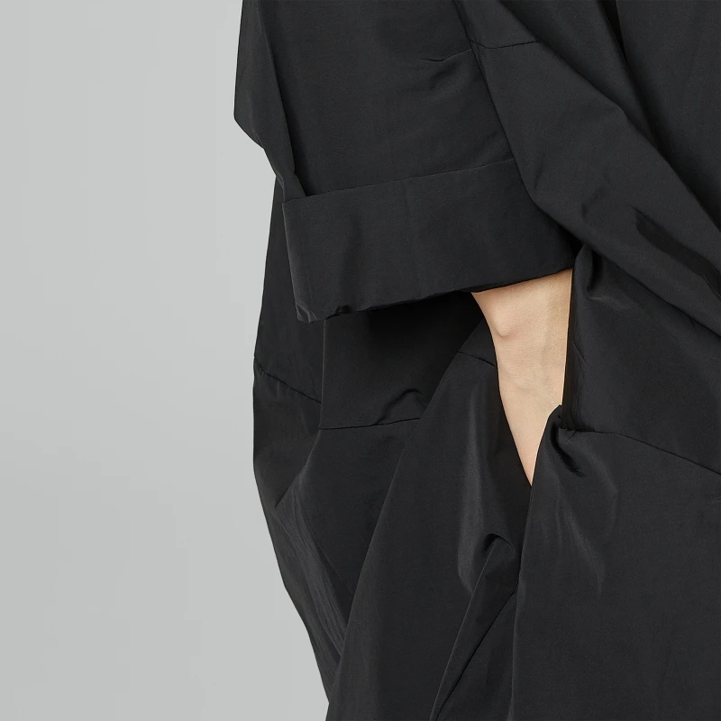 CARDIGAN EM TECIDO EFEITO TAFETA PRETO