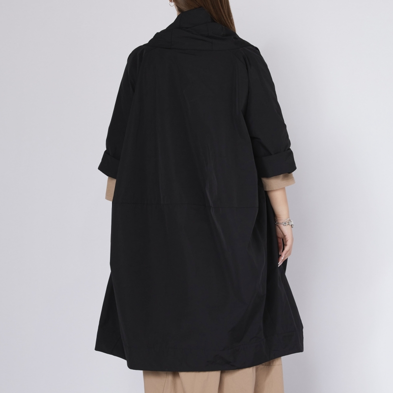 CARDIGAN EM TECIDO EFEITO TAFETA PRETO