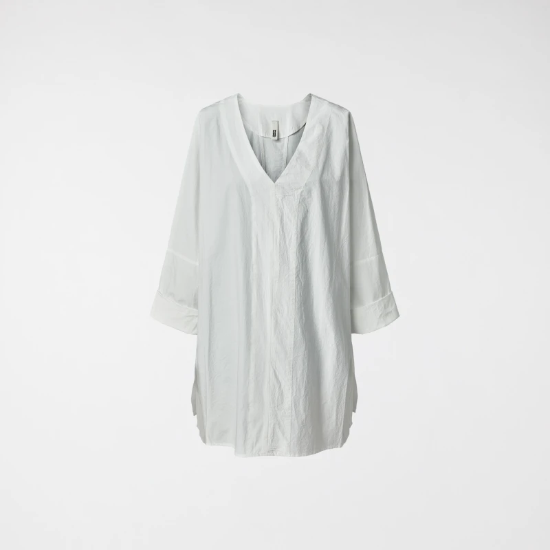 Blusa maxi com decote em V preta