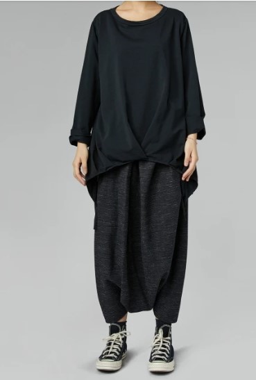 Calça-saia listrada mesclada