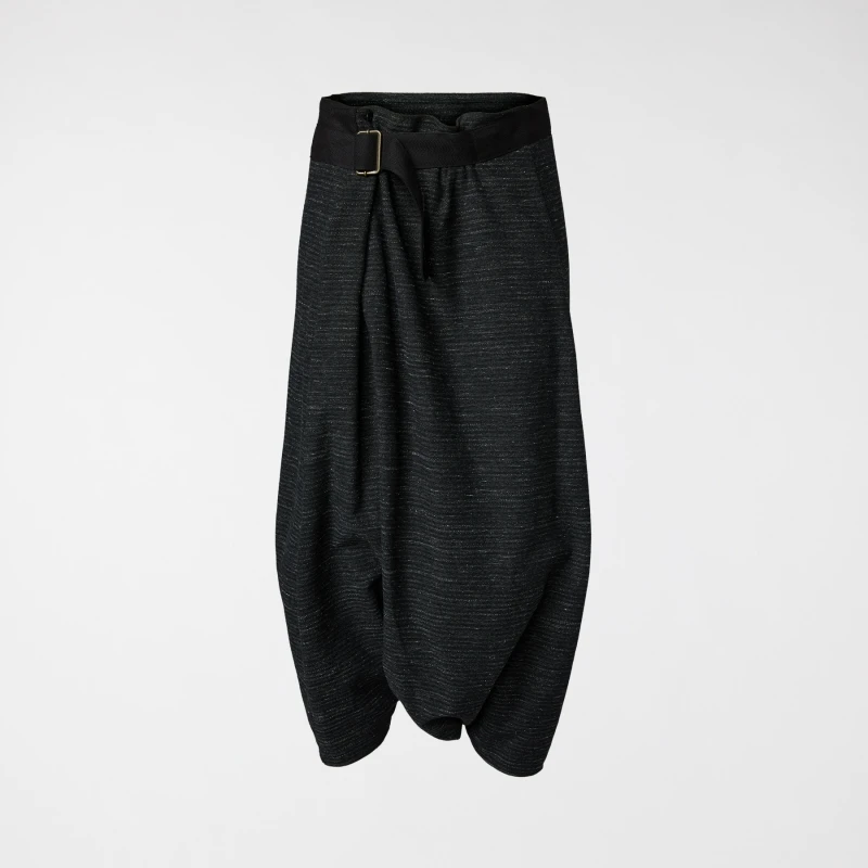 Calça-saia listrada mesclada