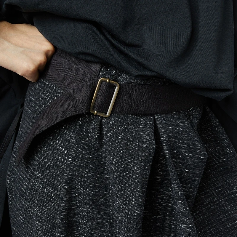 Calça-saia listrada mesclada