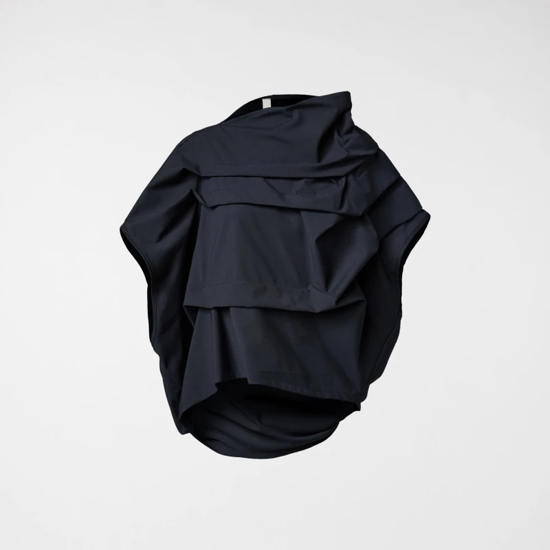 Blusa plissada de sarja